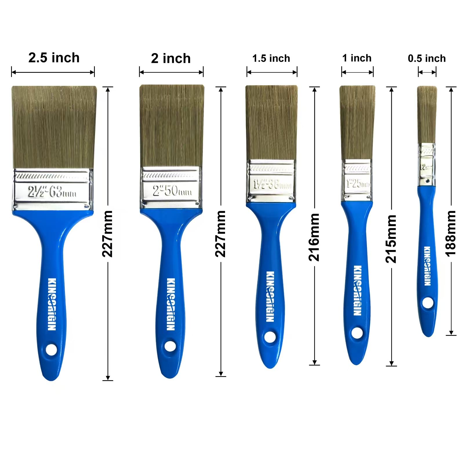 KingOrigin 1 inch brush provides smooth coverage on walls and trim