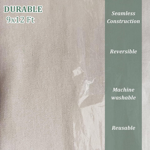 KingOrigin Canvas Drop Cloth with double stitched hems guards floors and furniture.