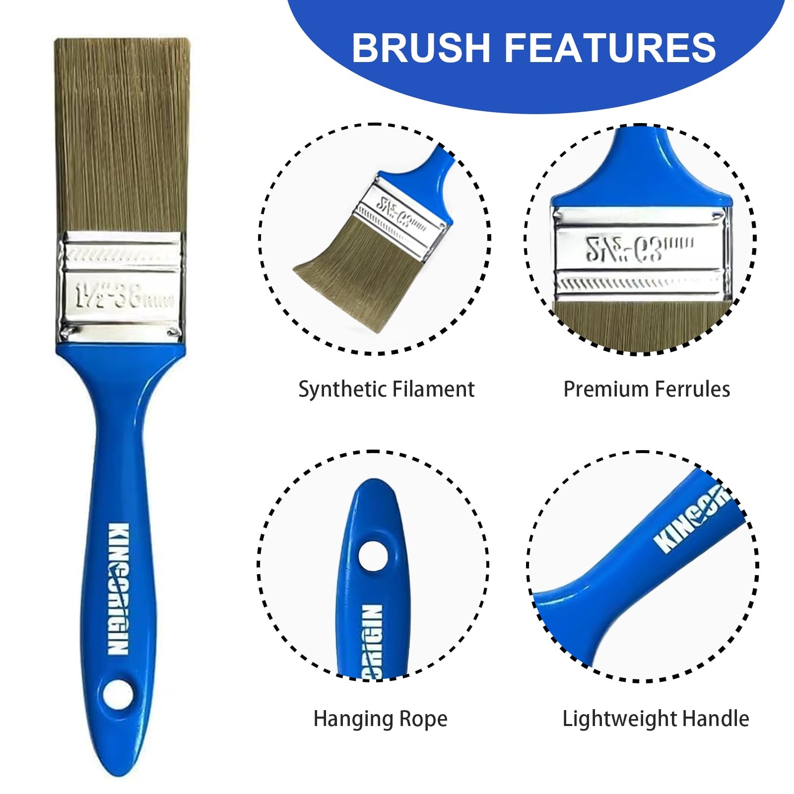KingOrigin ergonomic lightweight handle reduces fatigue during long painting sessions