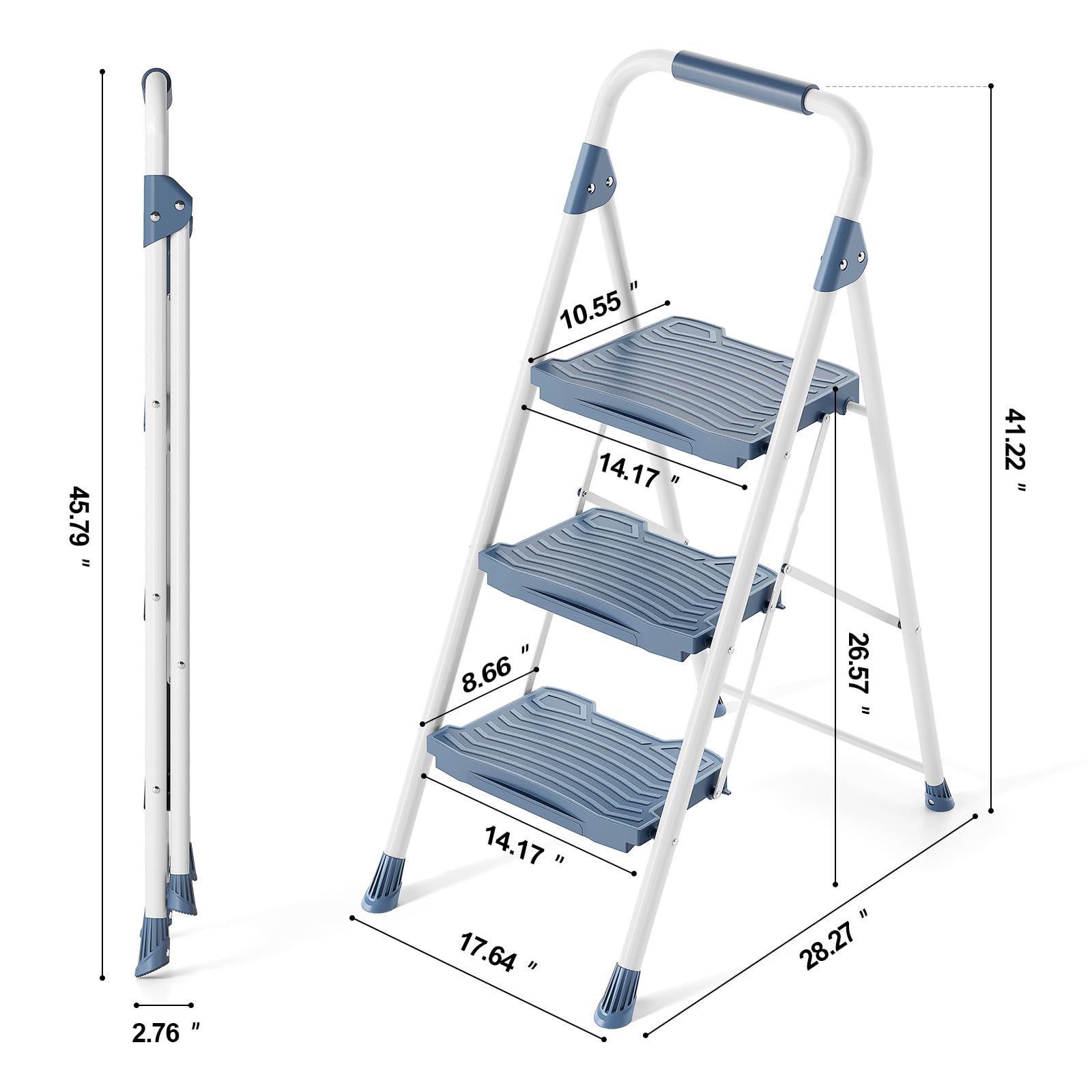 KINGRACK 3-step ladder shown in kitchen or garage use.