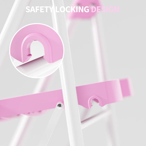 KINGRACK pink ladder folded compact for easy storage