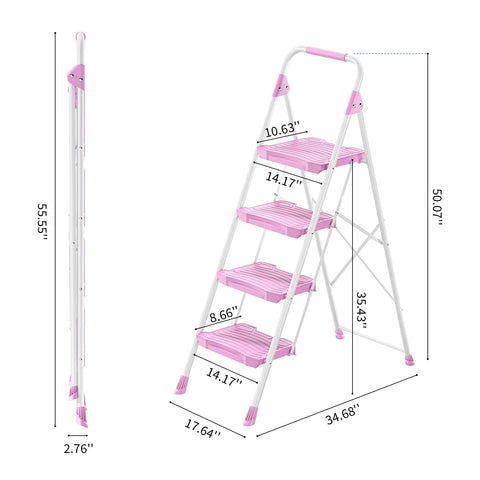 KINGRACK 4-step ladder with wide pedals reduces fatigue