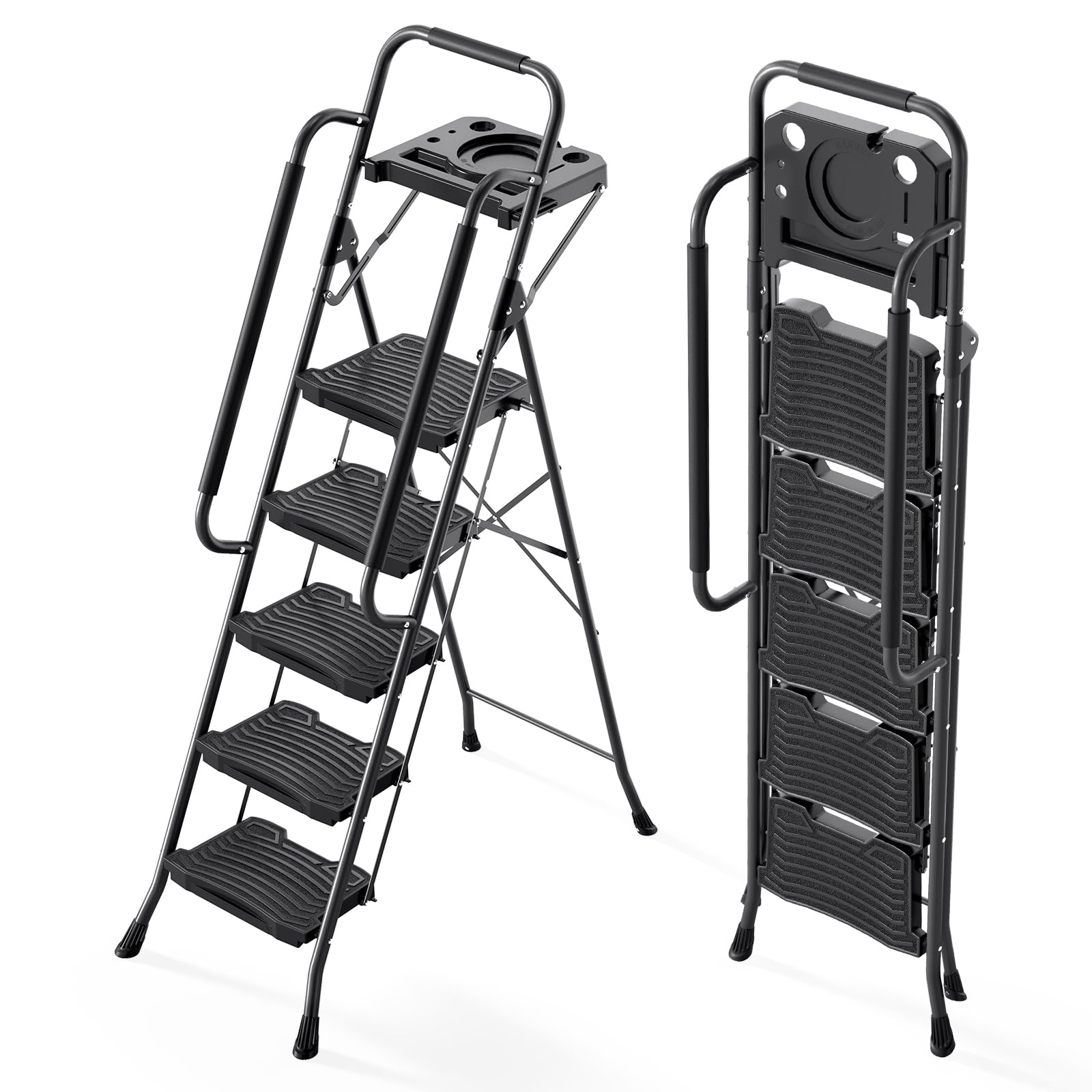 Kingrack 5-step ladder with tool platform for easier DIY projects.