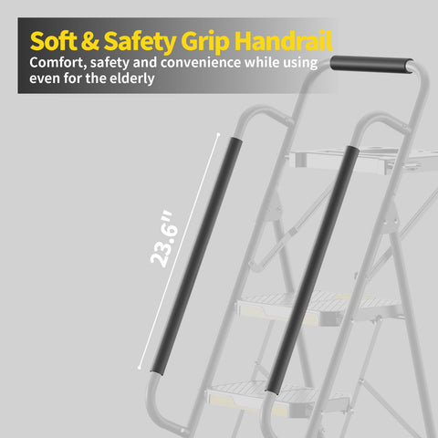 KINGRACK foam-handled rails offer comfortable grip climbing and descending.