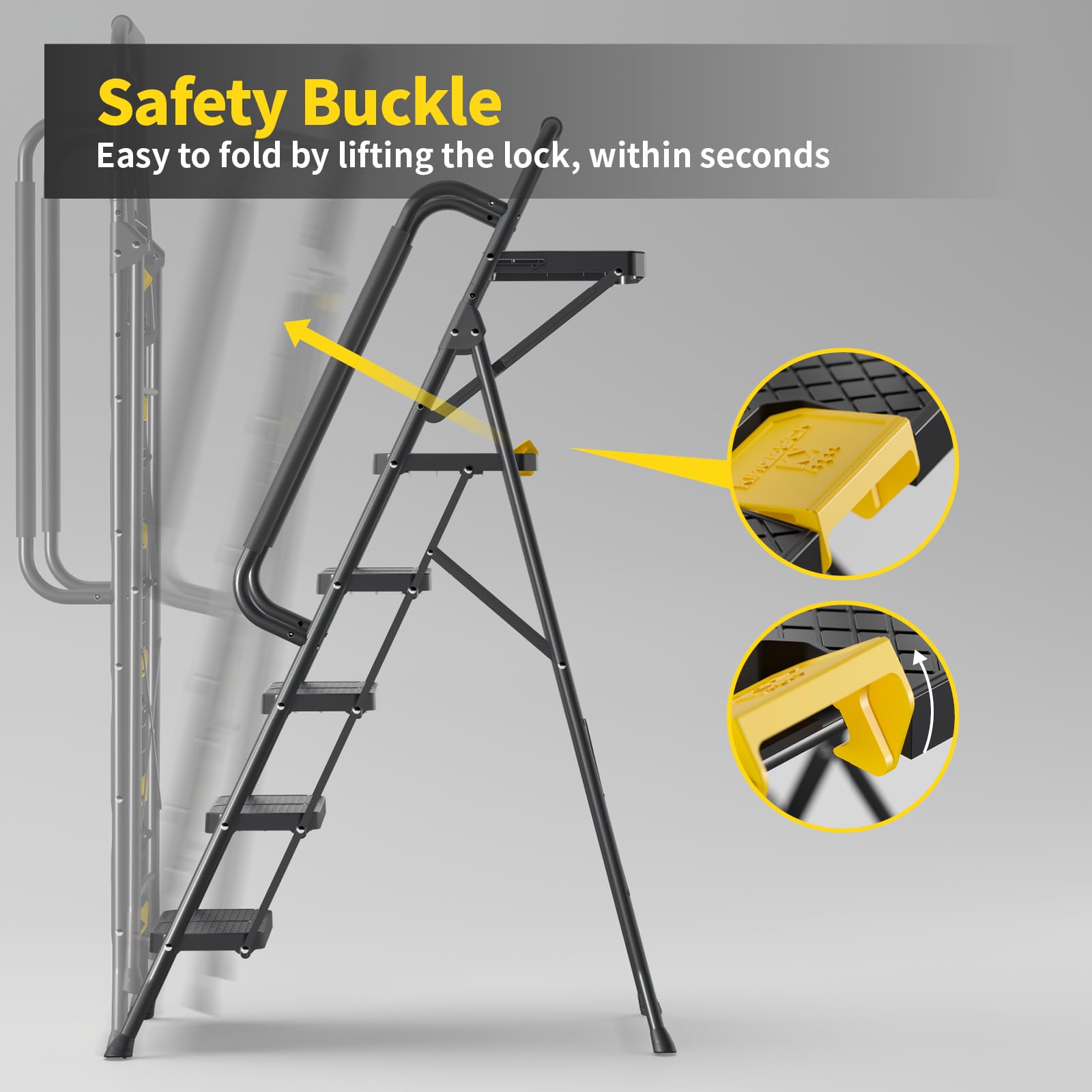 KINGRACK safety lock top platform keeps you balanced and secure on higher tasks.