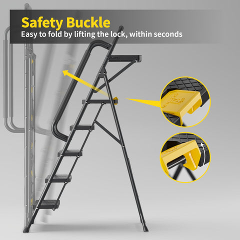 KINGRACK safety lock top platform keeps you balanced and secure on higher tasks.