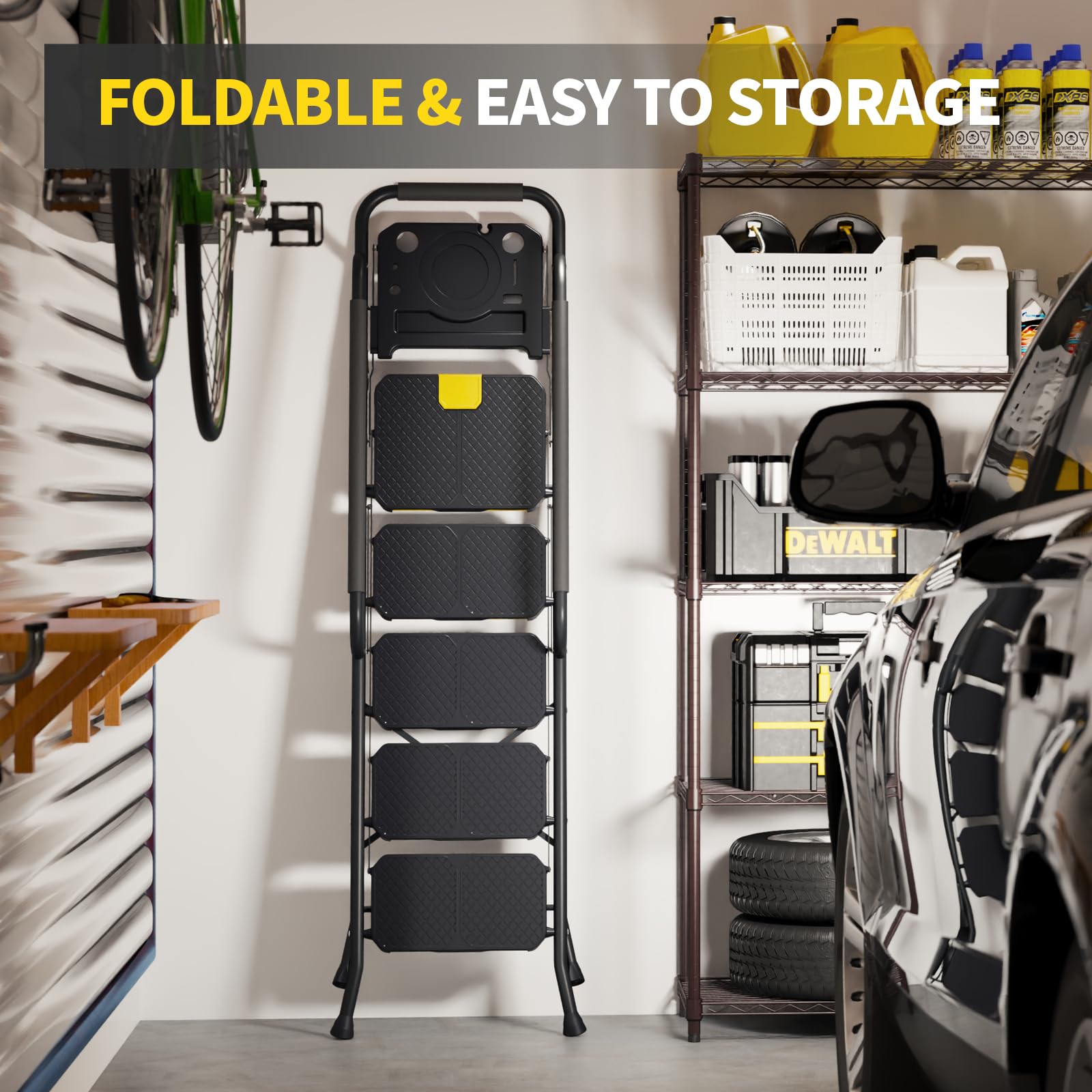 KINGRACK sturdy steel frame supports up to 800 lbs for versatile home tasks.