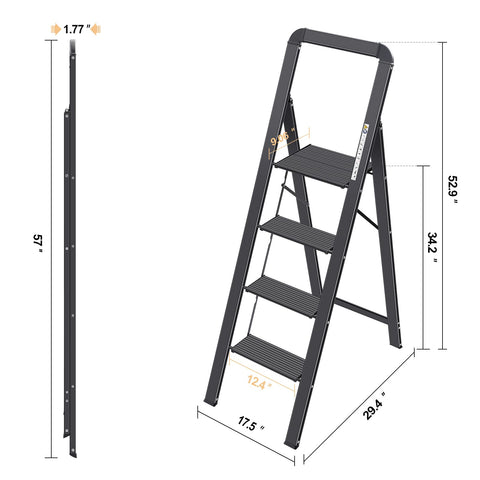 KINGRACK aluminium ladder is a versatile, multi-purpose home helper.