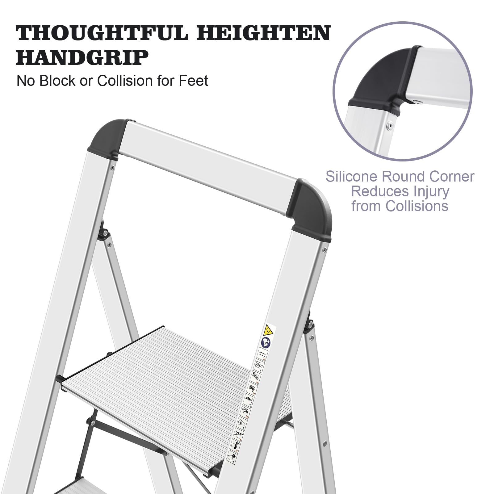KINGRACK 4-step ladder non-slip pedal; enhanced grip and safety