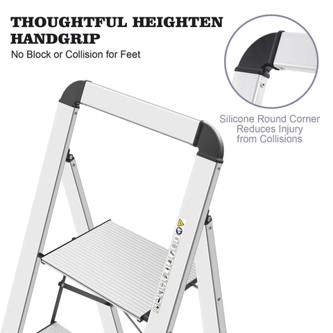 KINGRACK 4-step ladder non-slip pedal; enhanced grip and safety