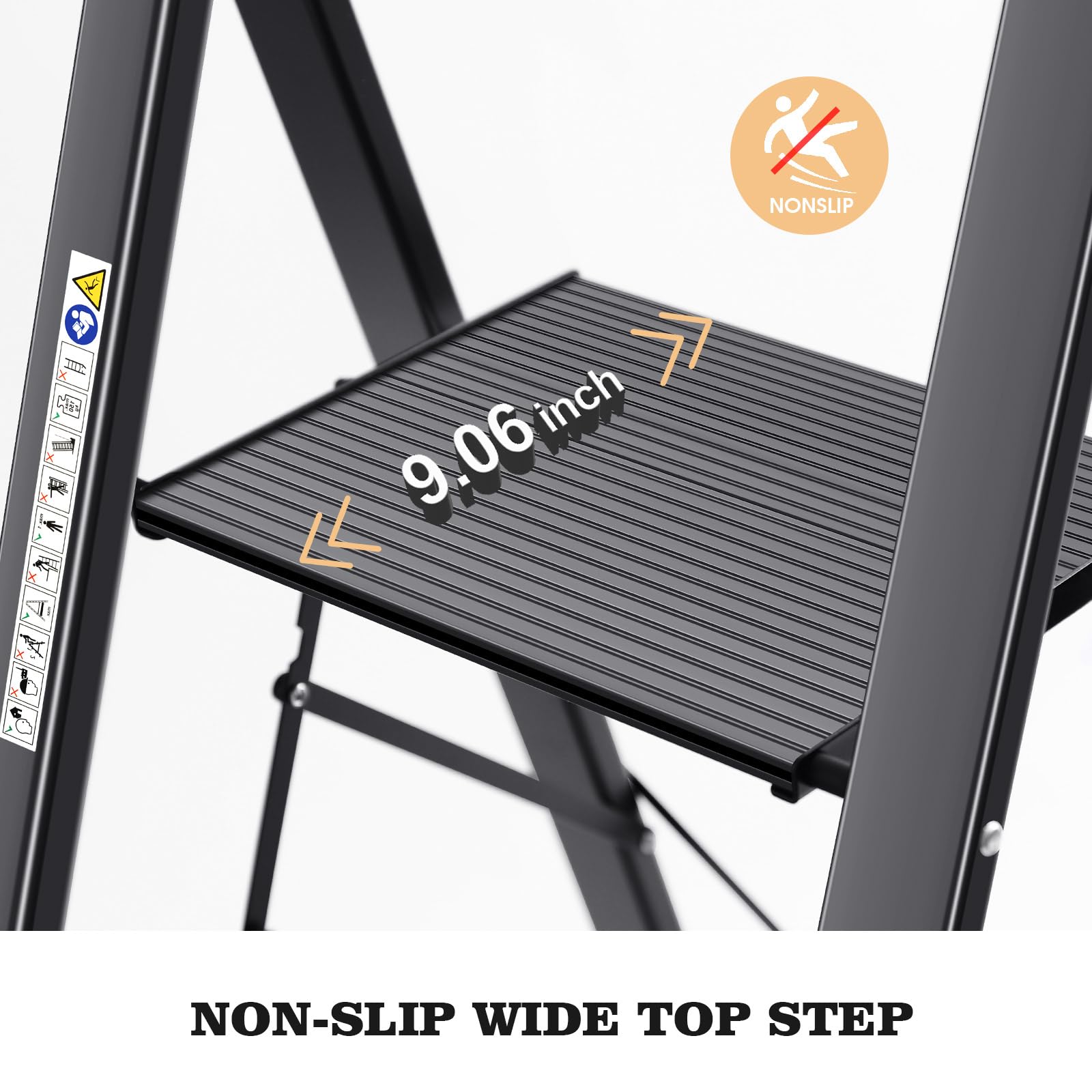 KINGRACK aluminium 5-step ladder folded for compact storage in small spaces