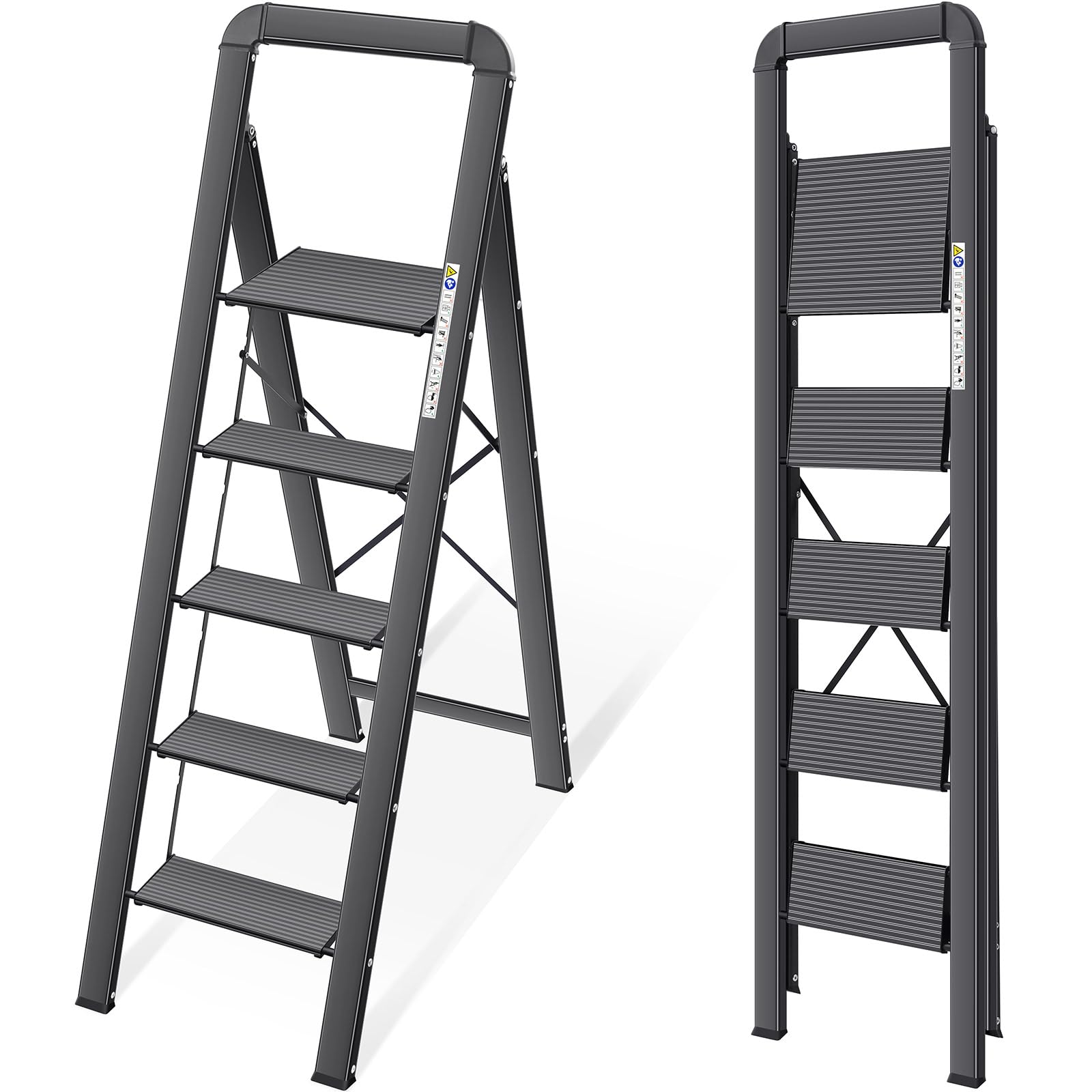 KINGRACK aluminium 5-step ladder stand-alone for easy reach