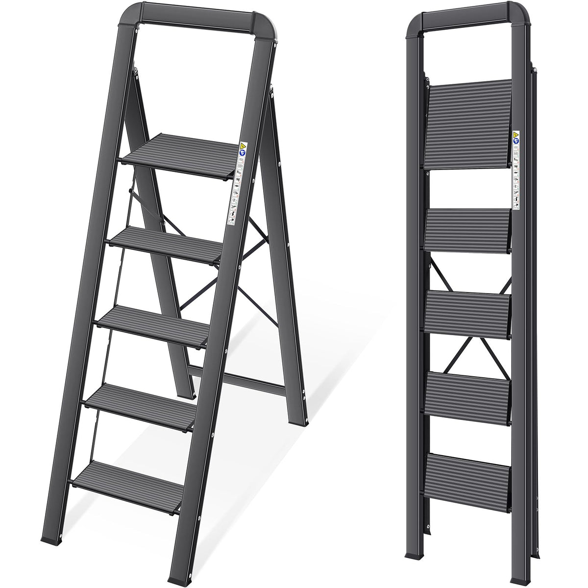 KINGRACK aluminium 5-step ladder stand-alone for easy reach