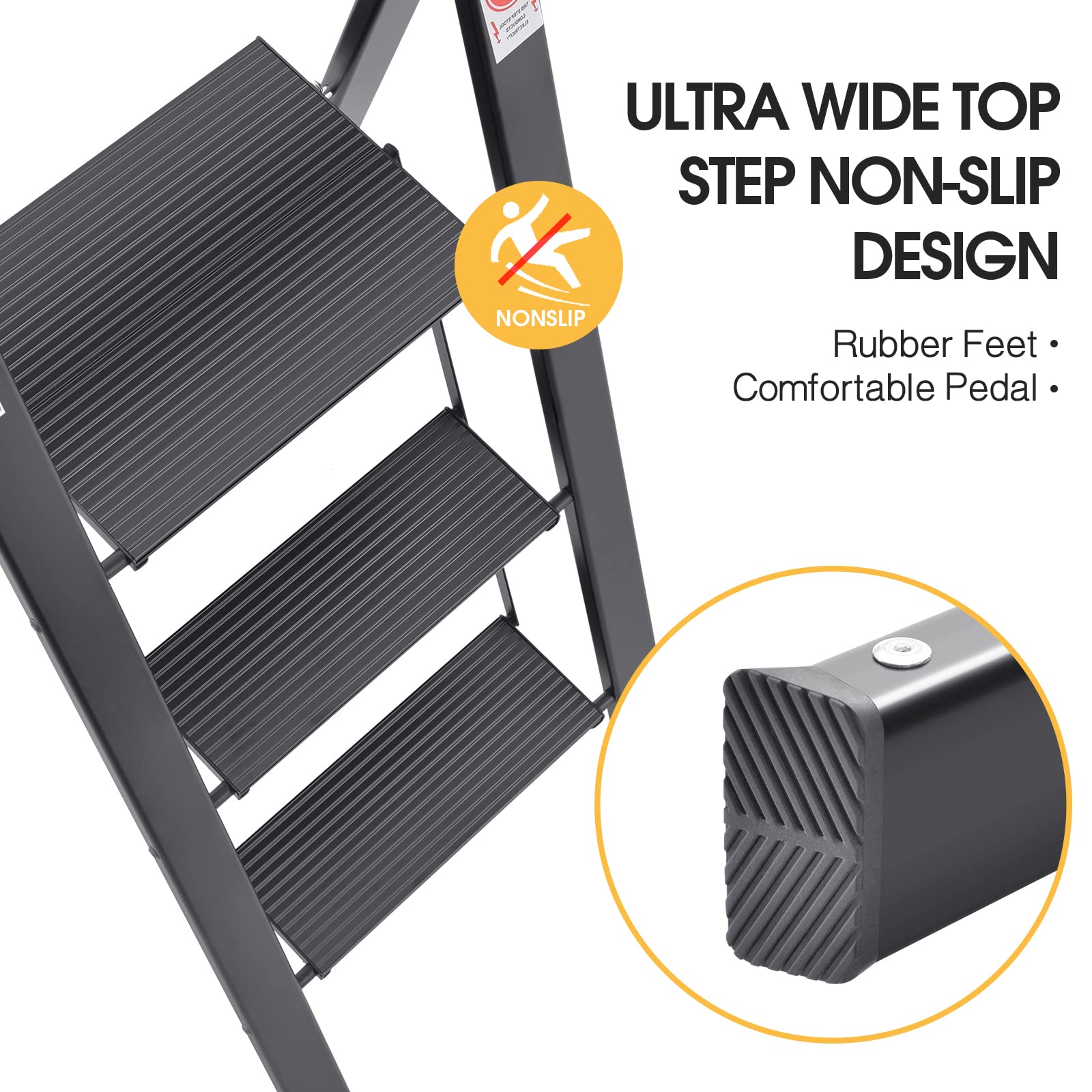 KINGRACK anti-slip-ribbing steps provide secure footing on stairs and floors