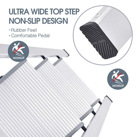 KINGRACK anti-slip tread close-up emphasizes safe footing on each step.