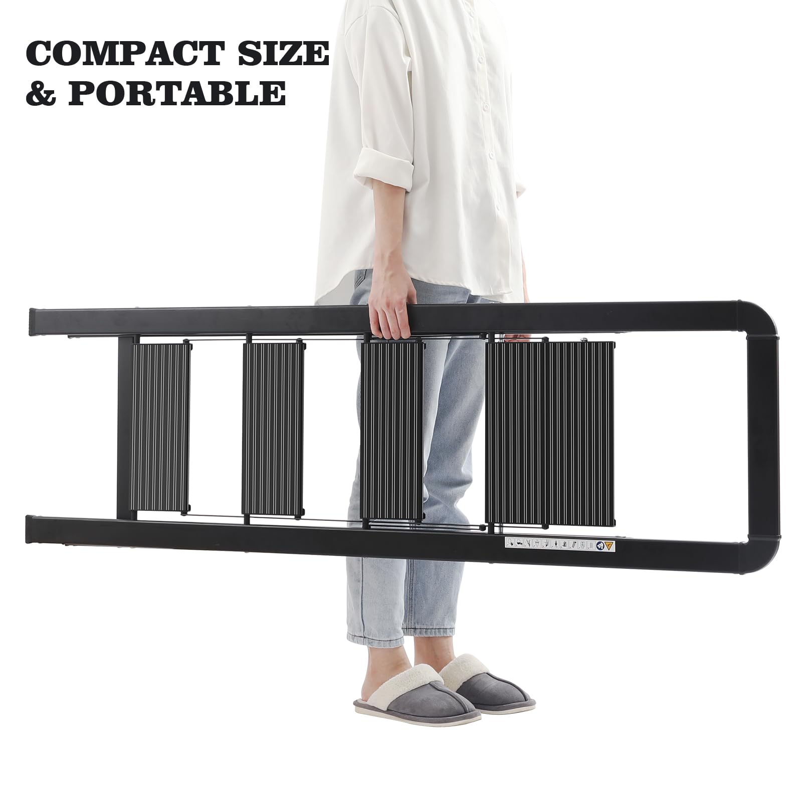 KINGRACK lightweight ladder weighs 12.28 lbs for easy transport.