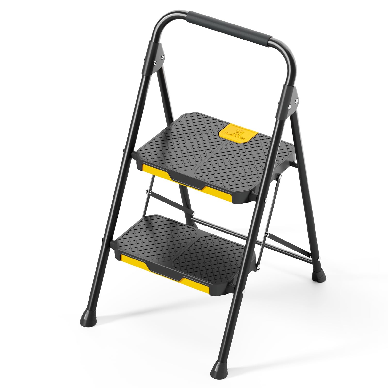 KINGRACK two‑step ladder with safety lock for secure unfolding