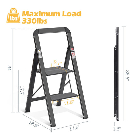 KINGRACK ladder is versatile for garage, kitchen, and storage tasks.
