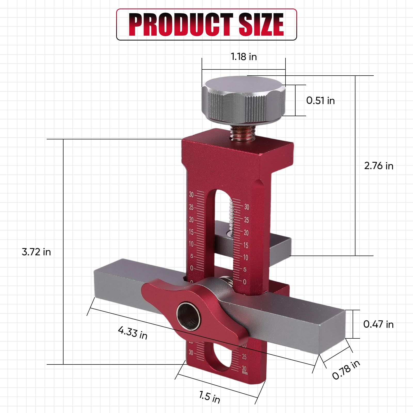 Kingson adjustable-positioner close-up for quick setup and hinge placement