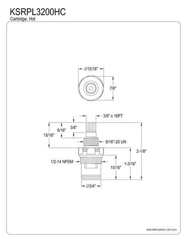 Kingston Brass KSRPL3200HC cc basin faucet replacement ready for long lasting reliability