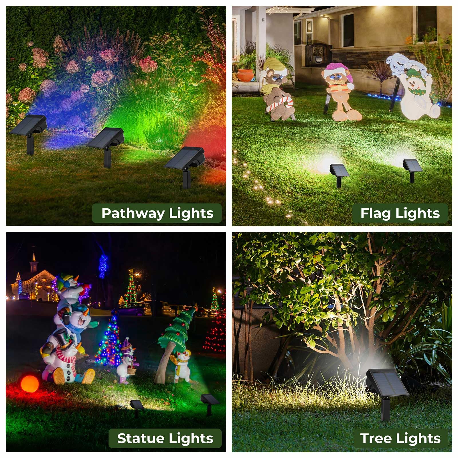 Kingsyard solar lights with rotatable spotlight angles for precise lighting.