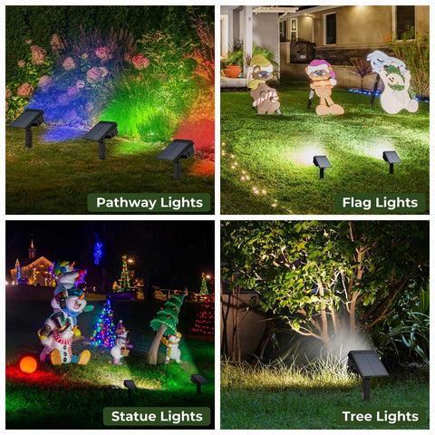 Kingsyard solar lights with rotatable spotlight angles for precise lighting.