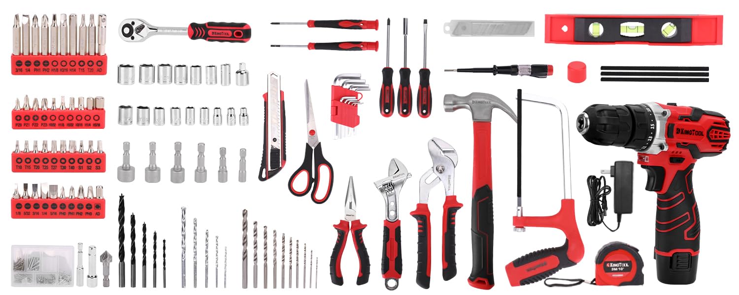 KingTool tool set close-up showing heat-treated chrome finish for durability.