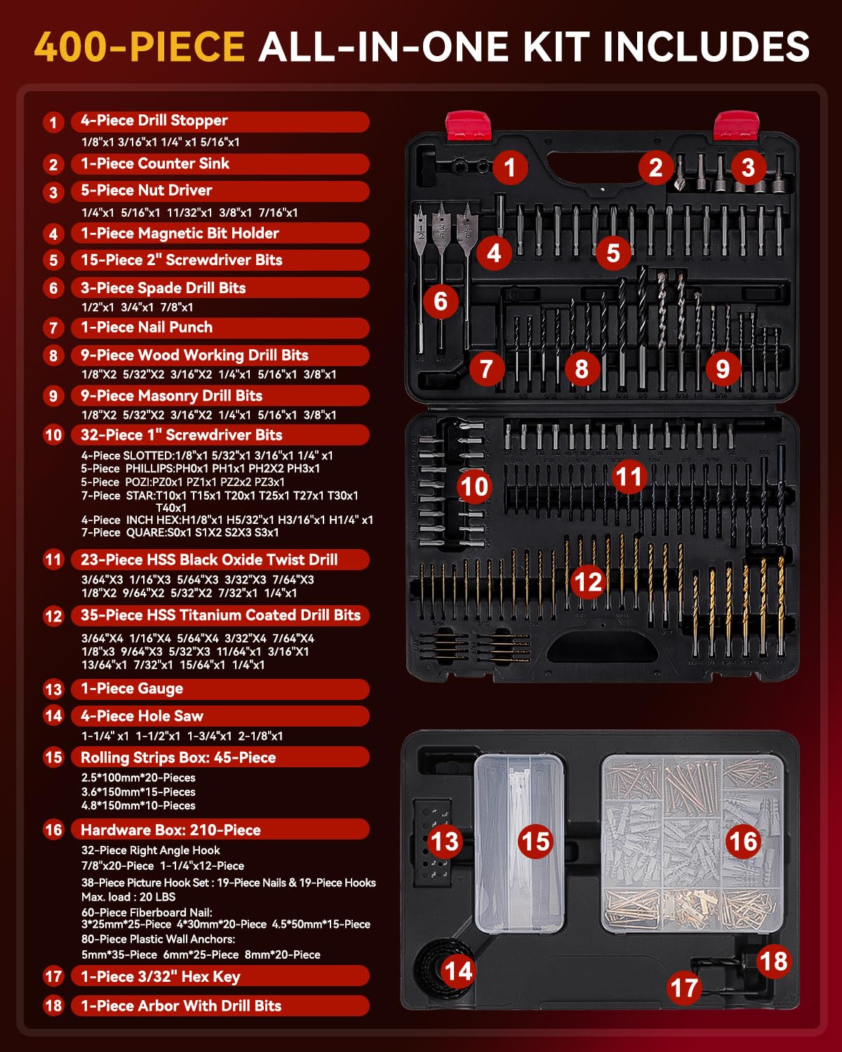 KingTool drawer-case organization keeps bits neatly arranged for efficient DIY tasks.