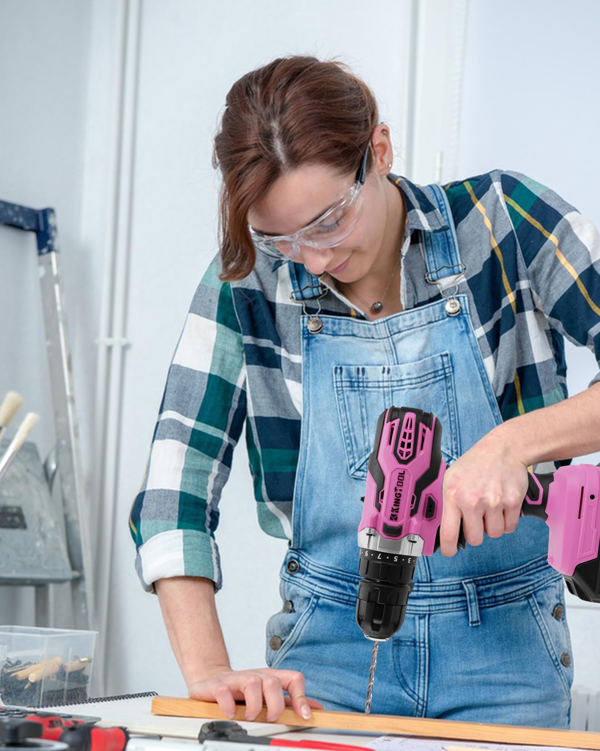 KingTool level and tape measure for precise measurements.