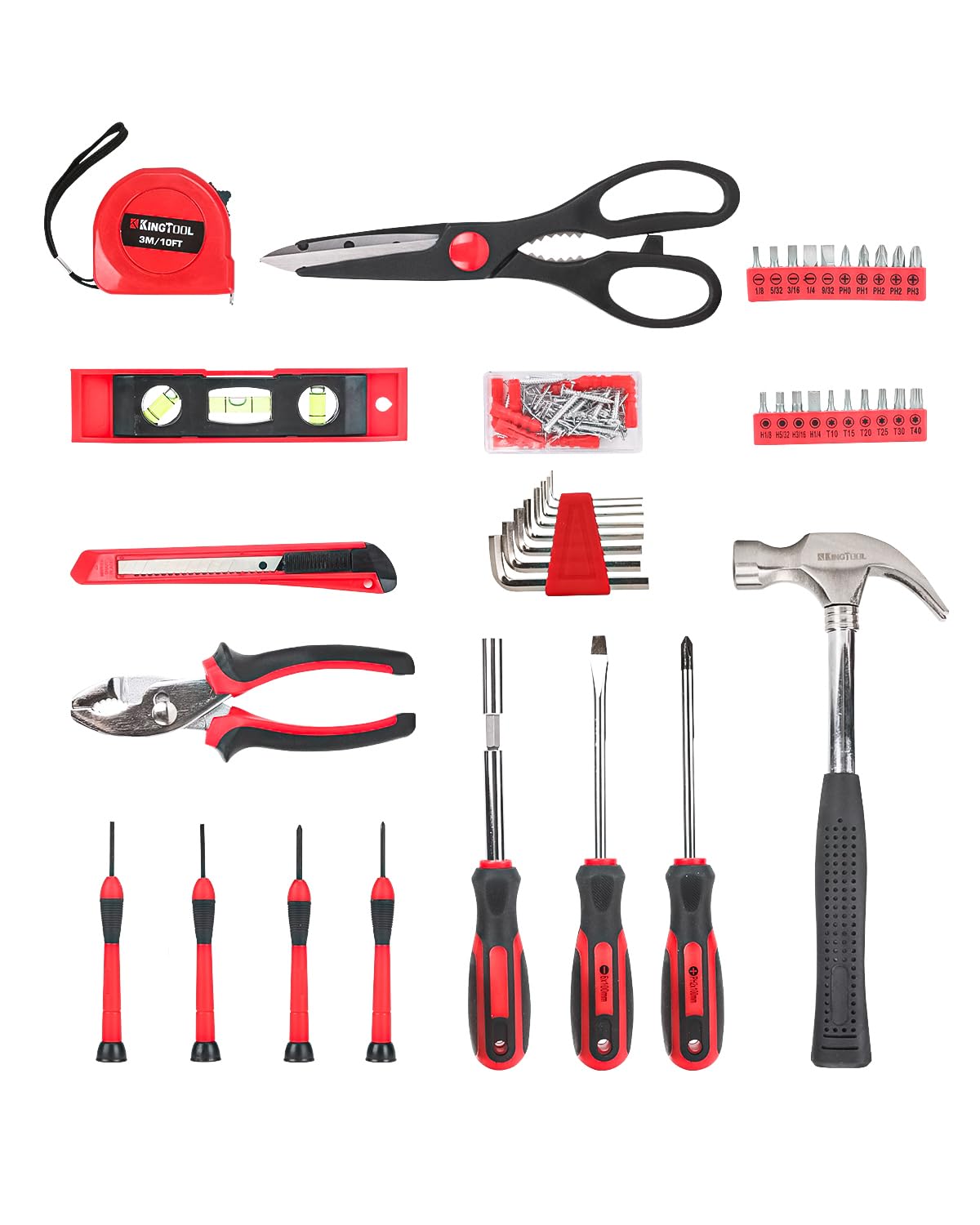 KingTool precision screwdrivers with soft-grip TPR handles for comfort
