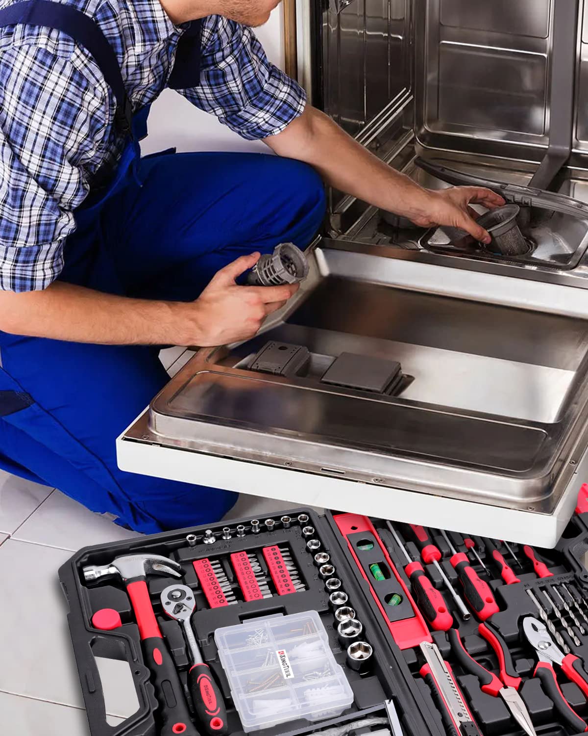 KingTool precision screwdrivers provide soft grip and control.