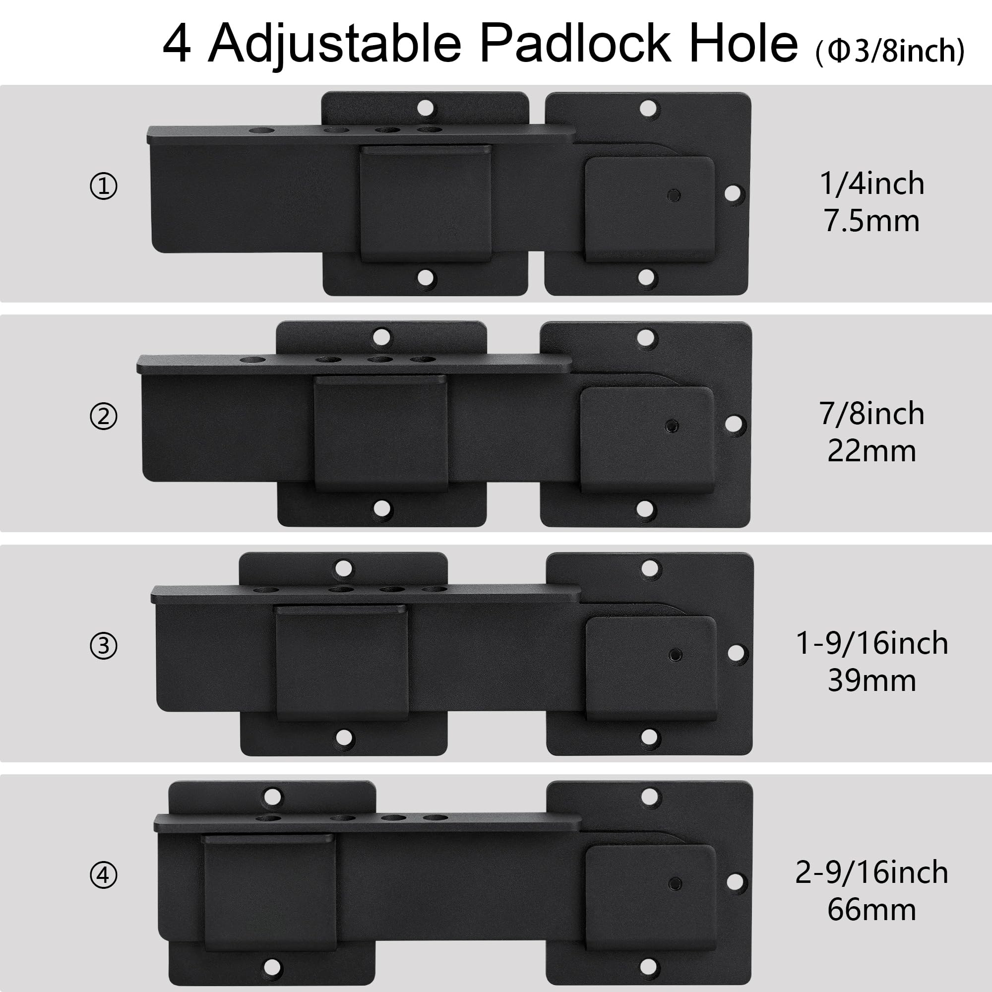 KINJOUZ 4-position adjustable latch arm enables adaptable gap settings.