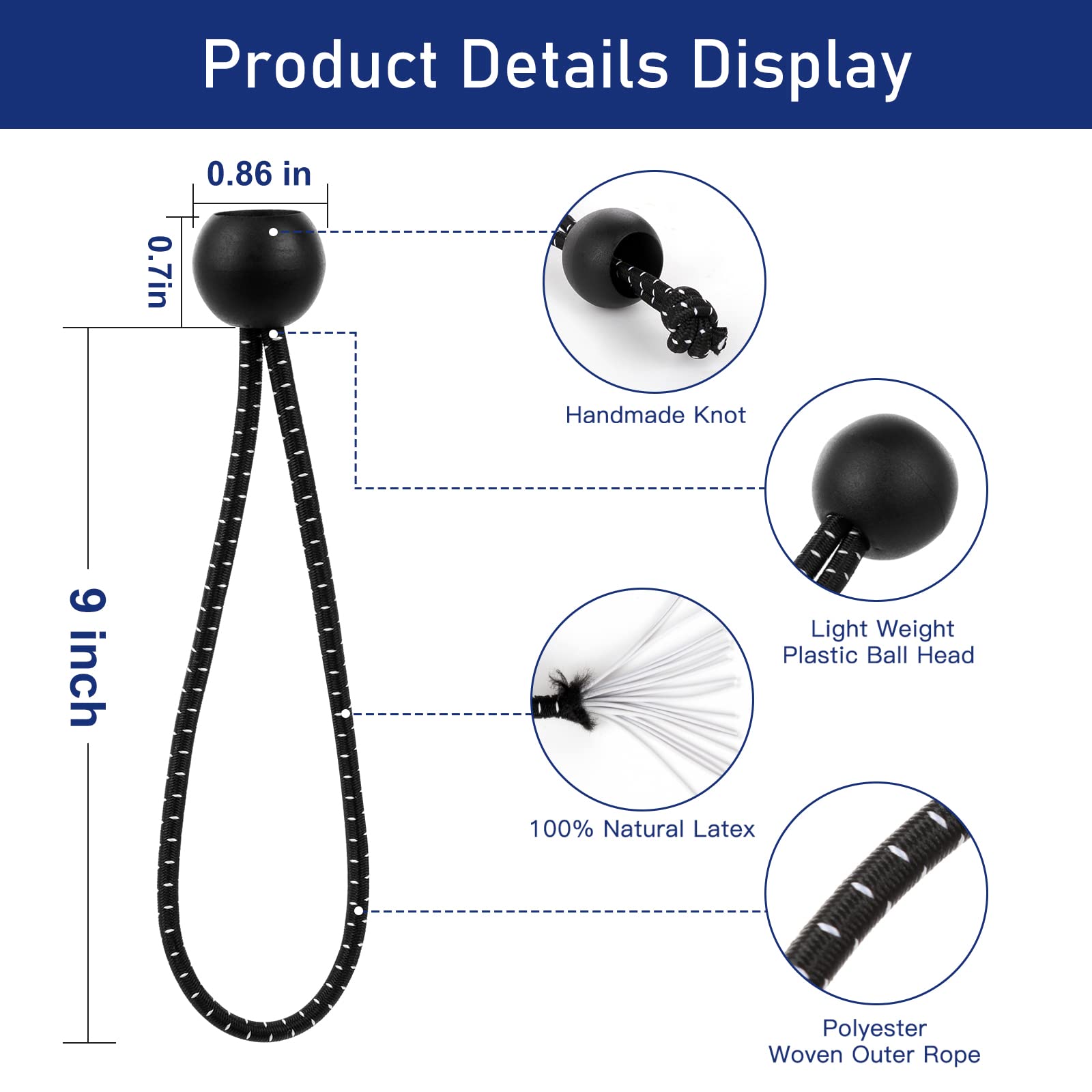 Kinzomor bungee ball close-up shows durable knots and strong grip