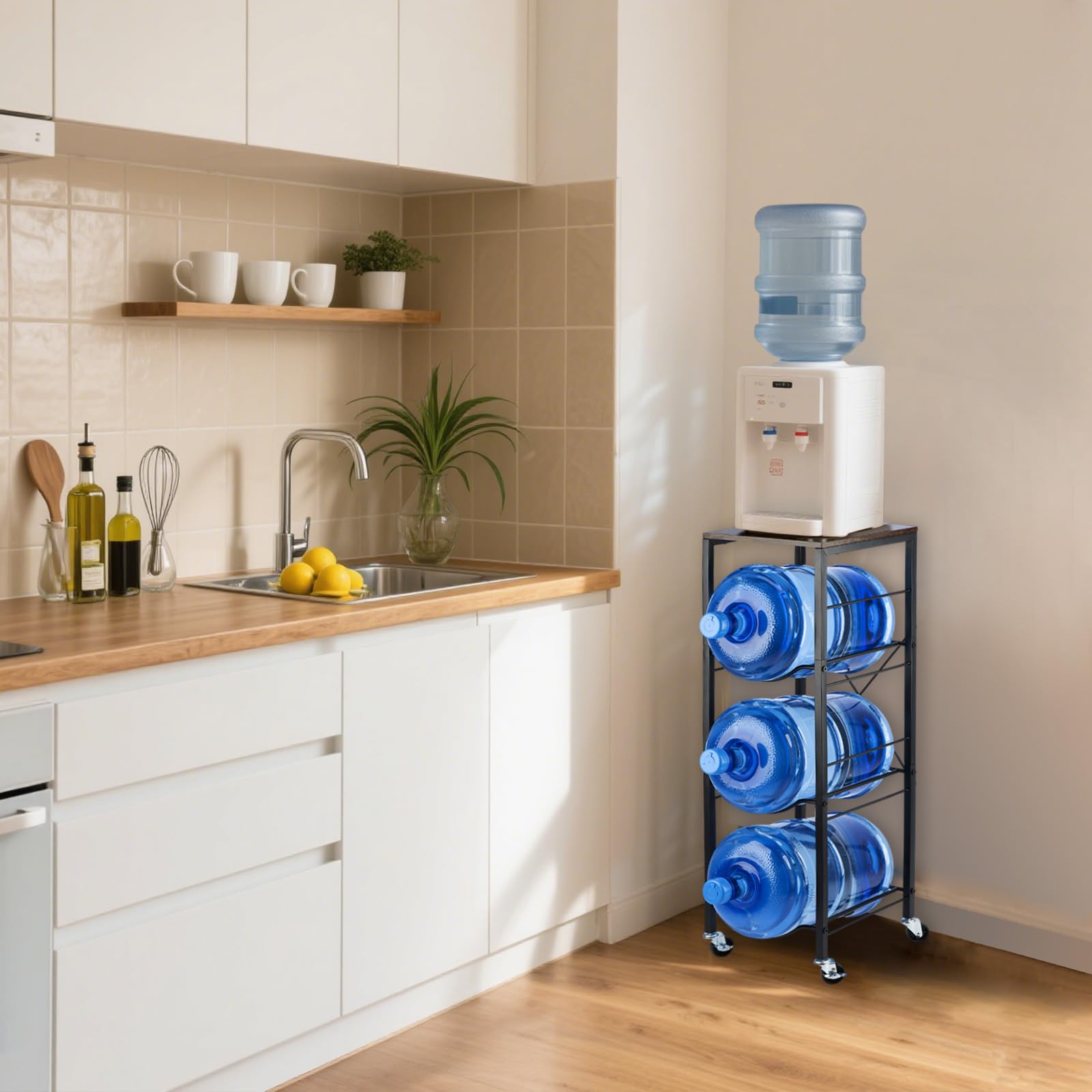 KIPHCA 3-tier rack side view highlighting compact footprint for home kitchens