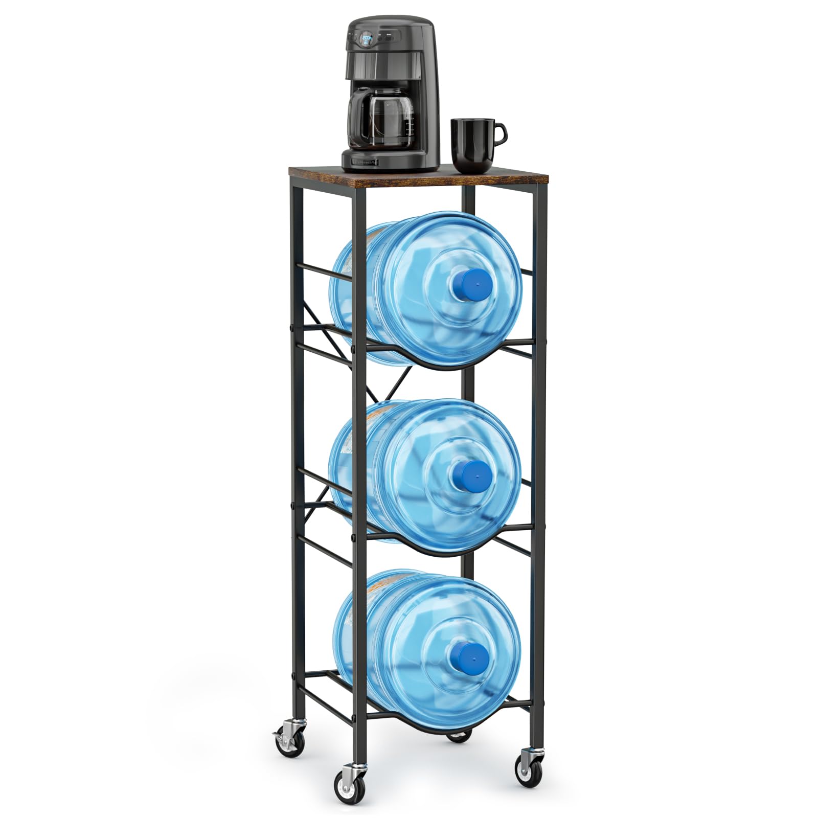 KIPHCA 5gal water jug holder front view, sturdy iron frame for heavy bottles