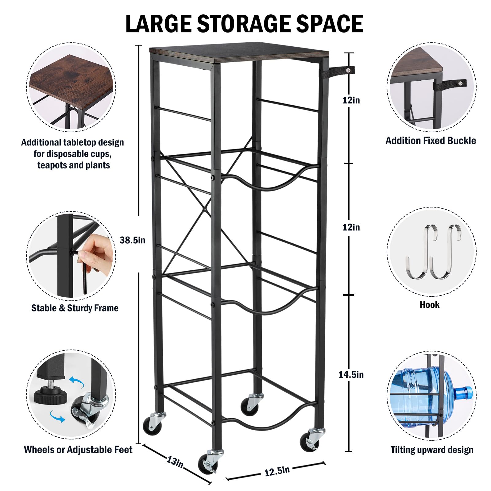 KIPHCA reinforced X-shape design back adds stability during full loads