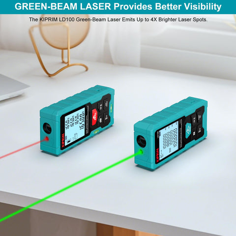 LD100 display shows precision to one sixteenth inch for reliable results.