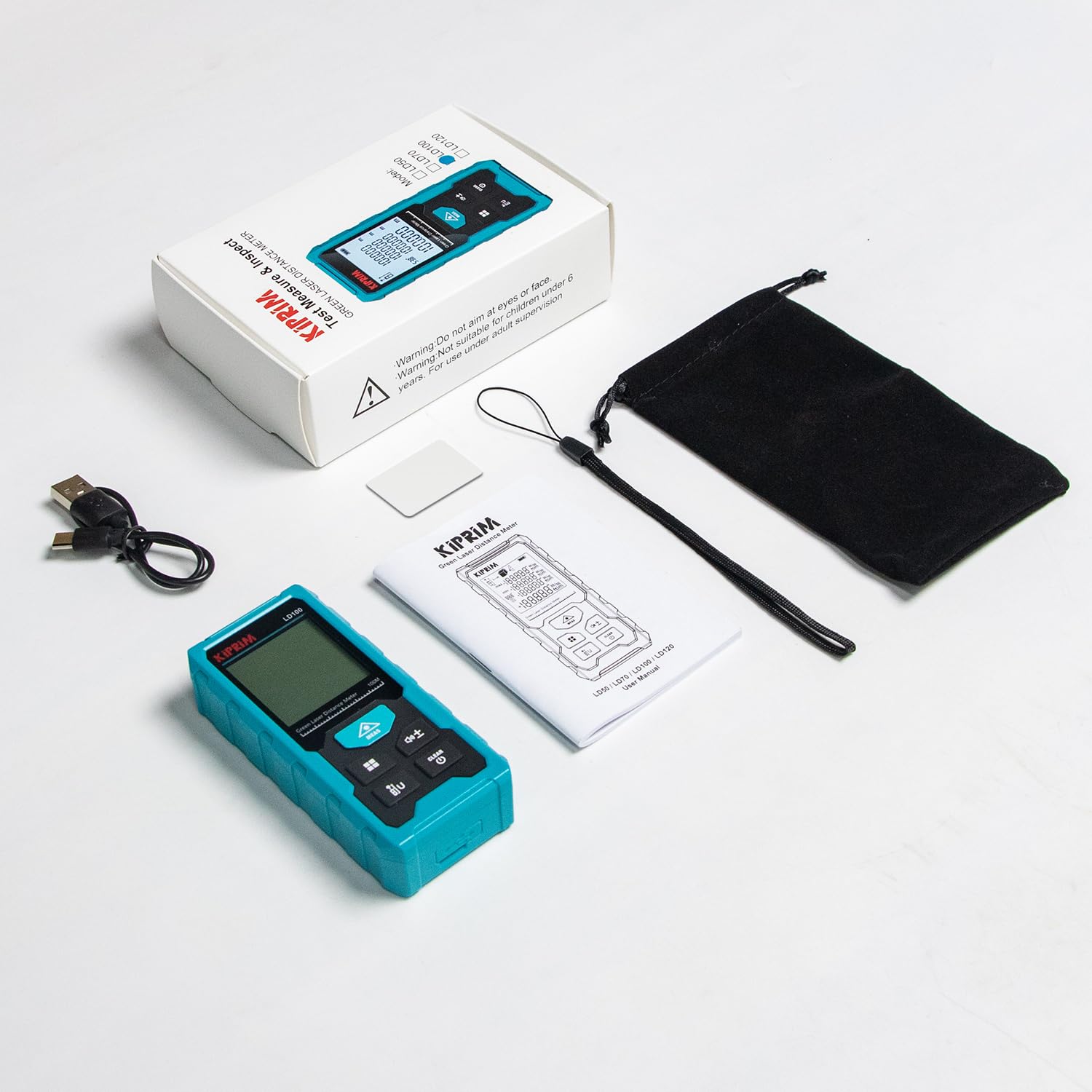 Reflector plate included with LD100 improves long-range measurements.