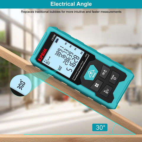 LD100 showing its ten measurement modes for versatile projects.