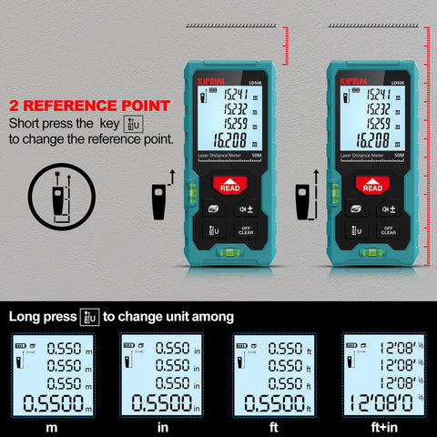 Kiprim LD50E features two bubble levels for balance.