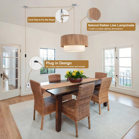 Kirahee E26 bulb-compatible pendant light ready for various bulbs