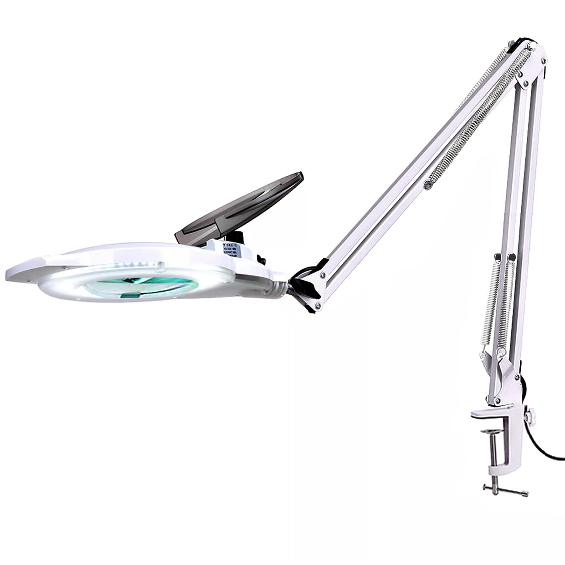KIRKAS 10X LED magnifying lamp with clamp for precise close-up viewing