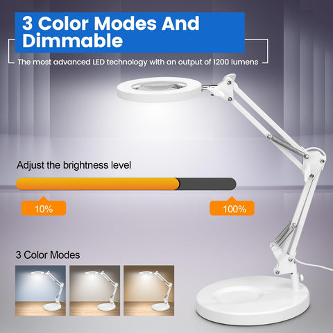 KIRKAS magnifying lamp clip-mount enables versatile surface attachment for mounting on varied surfaces.