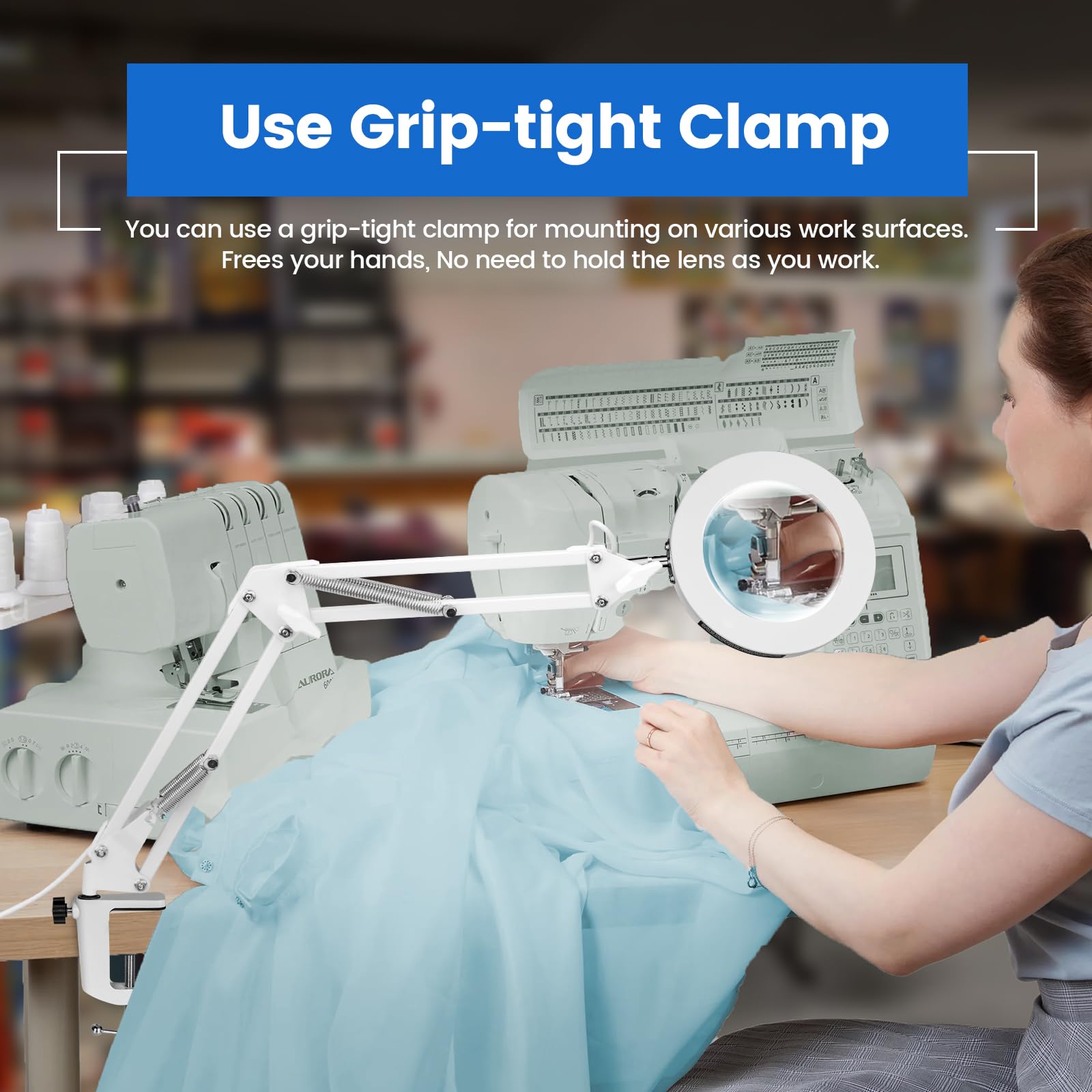 KIRKAS magnifying lamp craft detail highlights fine detail work made easy.