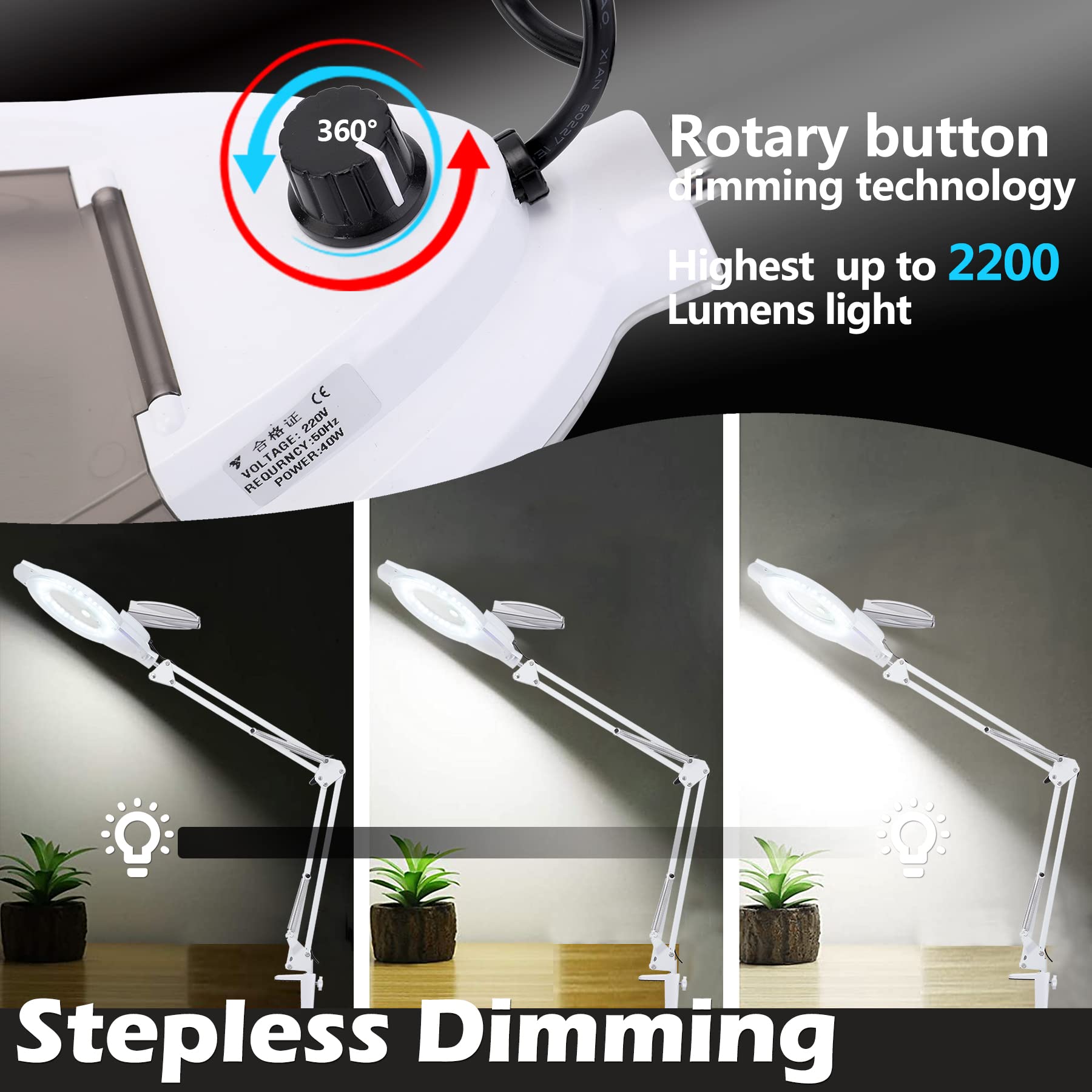 KIRKAS dimmable 2200-lumen light head provides bright, even illumination