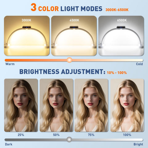 KIRKAS foldable arc lamp with display for quick studio setup