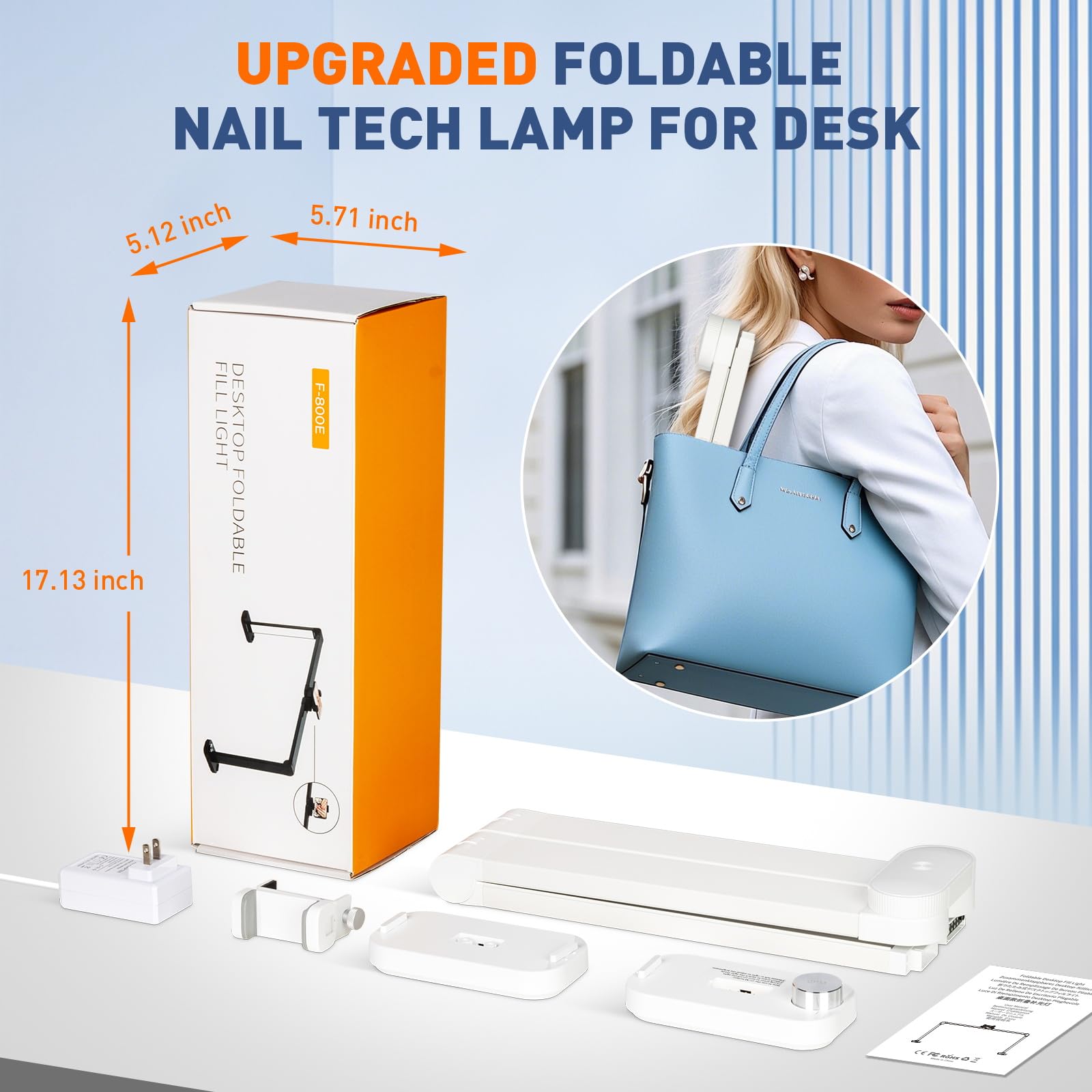 KIRKAS foldable desktop lamp saves desk space