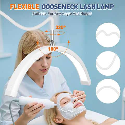 KIRKAS Lash Light 320-degree swivel covers the work area