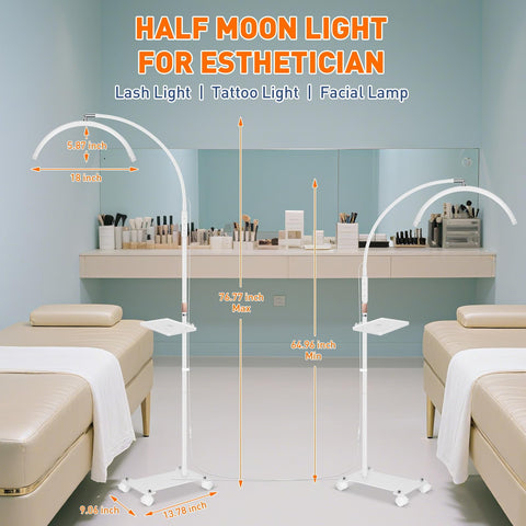 KIRKAS Lash Light height adjusts from 64 to 76 inches