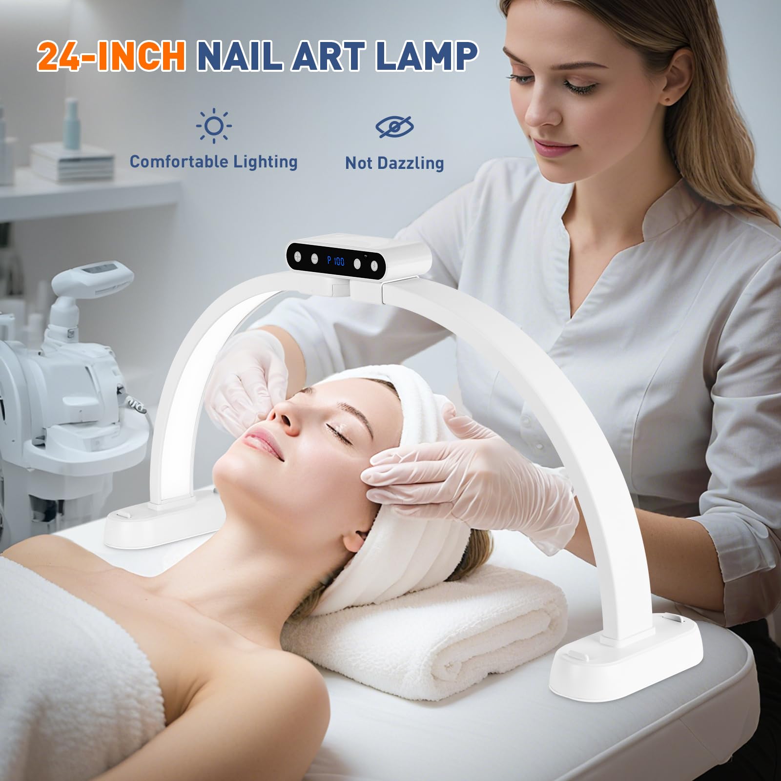 KIRKAS nail lamp with built-in phone holder for reference tutorials